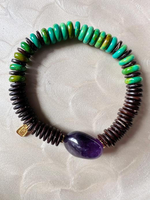 SpoiledBrat Jewelry檀香木紫水晶绿松手串 商品图0