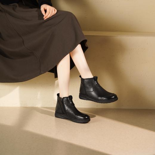 【绒里可选】西村名物2025年冬季新款厚底小坡跟舒软切尔西靴T25DS49231 商品图4