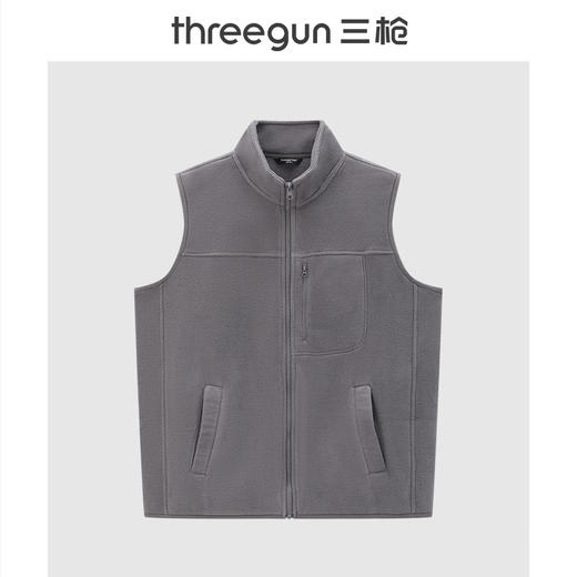 Threegun三枪 摇粒绒男士马甲-T80068A01 商品图1