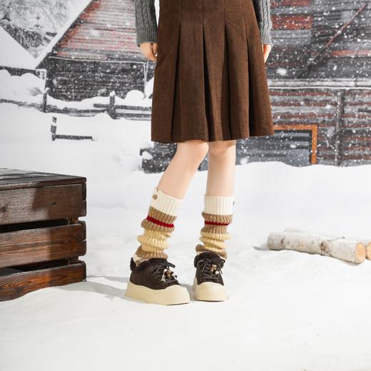 西村名物2025年冬季新款加绒高帮厚底防滑休闲鞋板鞋T25DS49421 商品图0