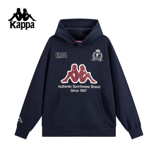 Kappa卡帕背靠背运动卫衣男2025新款秋季休闲连帽套头衫上衣女潮K0F72MT04 商品图0