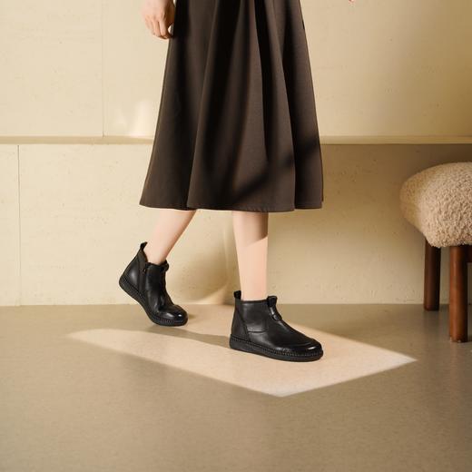 【绒里可选】西村名物2025年冬季新款厚底小坡跟舒软切尔西靴T25DS49231 商品图6