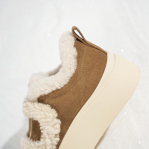 西村名物2025年冬季新款加绒百搭大头厚底毛毛板鞋面包鞋摩卡慕斯T25DS49331 商品图6