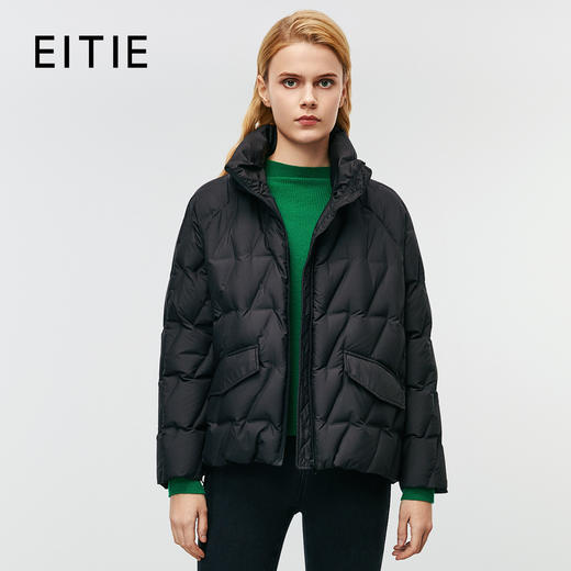 EITIE爱特爱冬季新款时尚简约显瘦百搭立领短款羽绒服8011715 商品图0