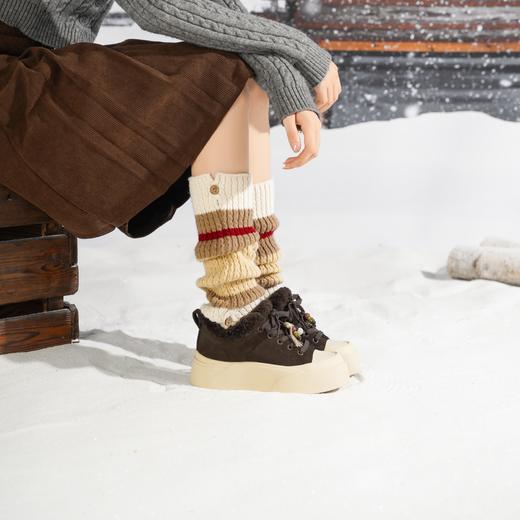 西村名物2025年冬季新款加绒高帮厚底防滑休闲鞋板鞋T25DS49421 商品图3