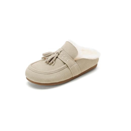 西村名物2025年冬季新款流苏毛毛底勃肯鞋时尚休闲加绒保暖女后空鞋T25DM49161 商品图12