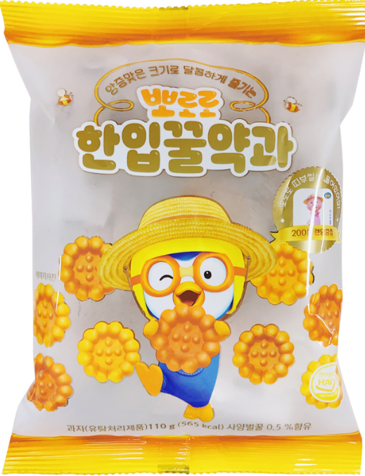 啵乐乐 蜂蜜味迷你蜜果110g뽀로로 한입 꿀약과 110g