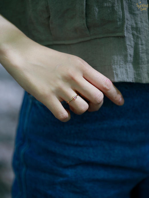 SpoiledBrat Jewelry18k金粉色尖晶石戒指 商品图4