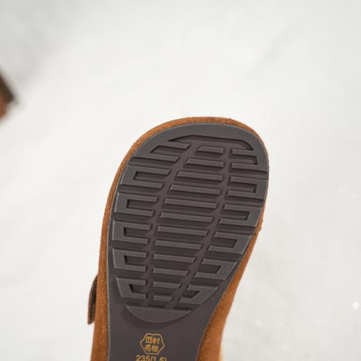 西村名物2025年冬季新款舒软平底加绒内里保暖全包勃肯鞋毛毛鞋豆豆鞋T25DM49091 商品图10