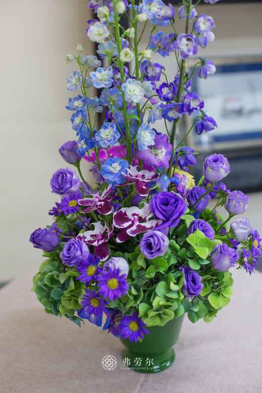 优雅紫色系桌花（含瓶） 商品图3