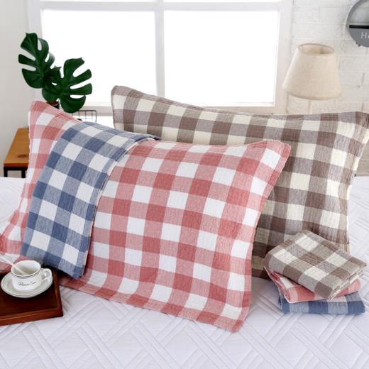 【多样屋专柜】多样屋全棉小格毛巾被/枕套-粉，灰，蓝3色任选150*200cm/200*230cm 商品图8