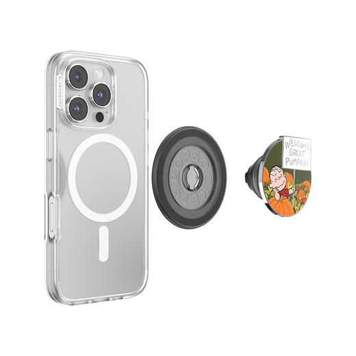 【等待南瓜大仙】欢迎南瓜大仙·MagSafe圆啪嗒 MAGSAFE磁吸手机气囊支架 Round圆啪嗒系列 金属珐琅 黄色 史努比 Snoopy 商品图3