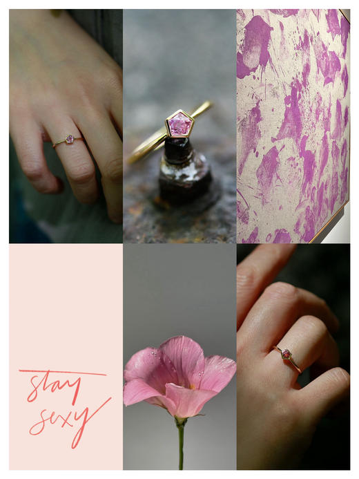 SpoiledBrat Jewelry18k金粉色尖晶石戒指 商品图1