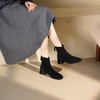 西村名物2025年冬季新款粗跟短筒绒面时尚切尔西靴T25DS49581 商品缩略图2
