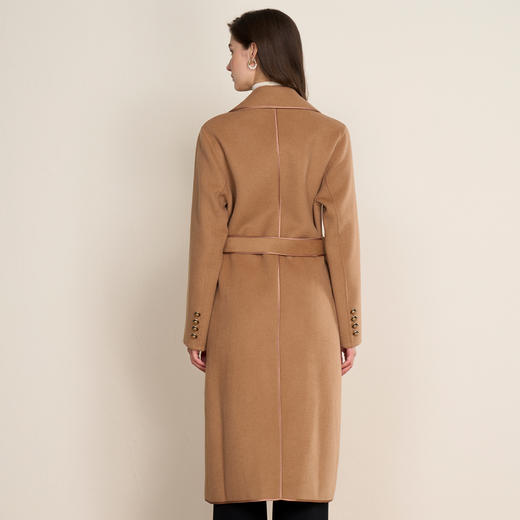 EITIE爱特爱气质时尚翻驳领腰带收腰长款羊毛呢大衣秋冬新D2514905 商品图9