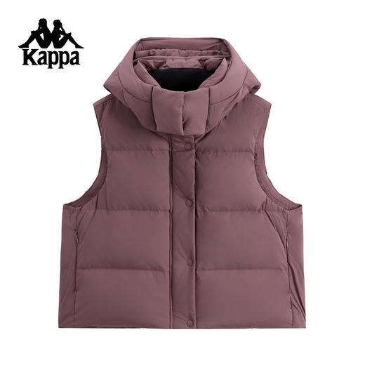 Kappa卡帕背靠背羽绒马甲女款2025新款冬季保暖连帽背心外套上衣K0F82NY81 商品图1
