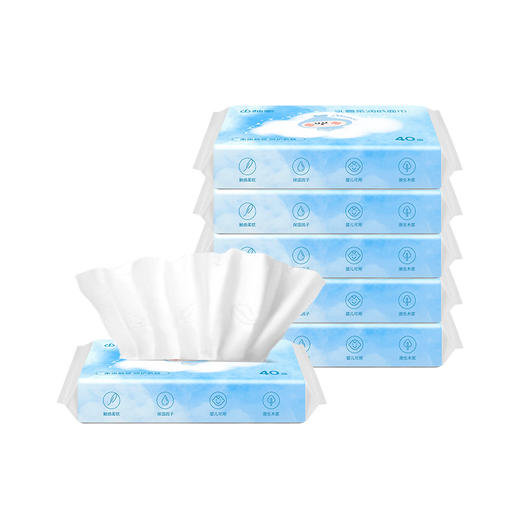 柚家保湿纸巾（蓝色款）40抽/包 3层 5包/箱170466 商品图5
