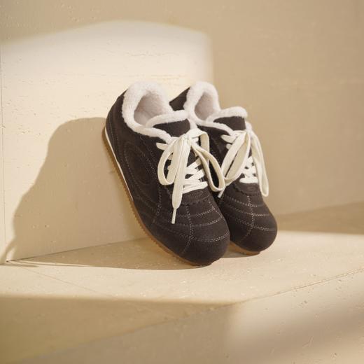 西村名物2025年冬季新款厚底防滑系带毛毛底保暖运动鞋德训鞋毛毛鞋T25DM49141 商品图7