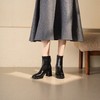 西村名物2025年冬季新款法式粗跟时装短靴舒适显瘦气质切尔西靴T25DS49591 商品缩略图0