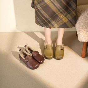 西村名物2025年冬季新款舒软平底加绒内底保暖勃肯鞋T25DM49081