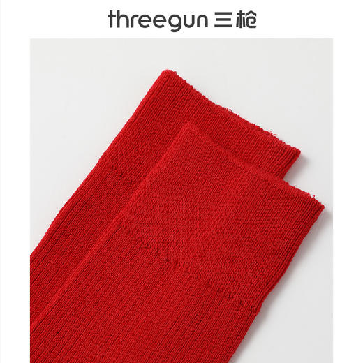 Threegun三枪 吉庆中筒男红袜（2双装）-T90061Z02 商品图5