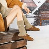 西村名物2025年冬季新款舒软平底防滑加绒内里保暖豆豆鞋全包勃肯鞋T25DM49101 商品缩略图1