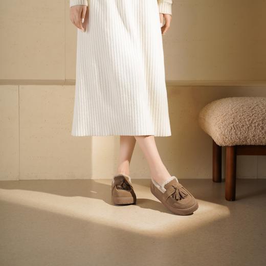 西村名物2025年冬季新款厚底加绒保暖流苏乐福毛毛鞋棉鞋雪地靴T25DM49391 商品图7