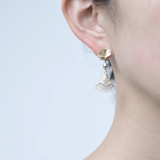 订购8周到｜Monshiro-ginkgo-银杏叶 吊坠 耳环［日本设计师］ 商品图0