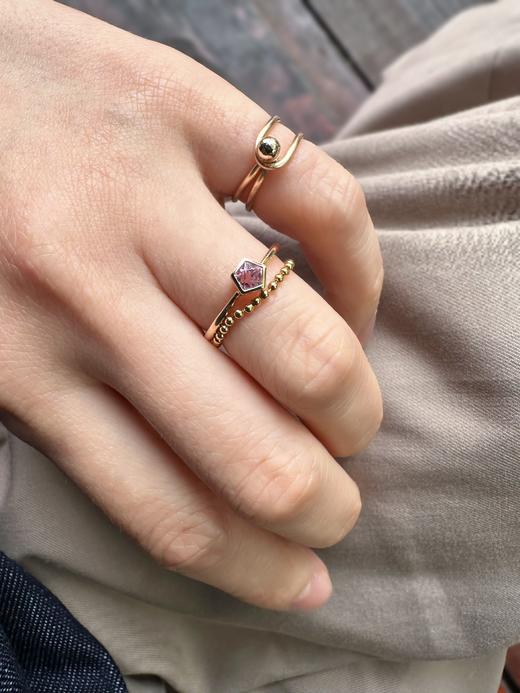 SpoiledBrat Jewelry18k金粉色尖晶石戒指 商品图5