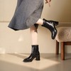 西村名物2025年冬季新款法式粗跟时装短靴舒适显瘦气质切尔西靴T25DS49591 商品缩略图2