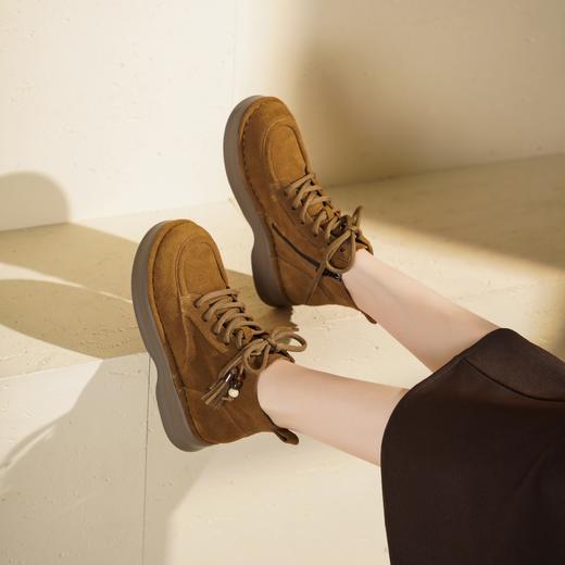 西村名物2025年秋冬新款串珠民族风马丁靴洋气小短靴袋鼠靴T25DS49311 商品图2