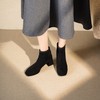 西村名物2025年冬季新款短筒粗跟气质瘦瘦靴切尔西靴T25DS49571 商品缩略图1