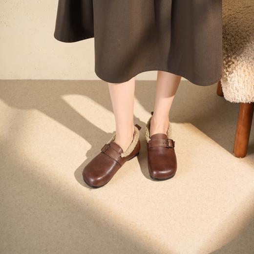 西村名物2025年冬季新款舒软平底加绒内底保暖勃肯鞋T25DM49081 商品图5