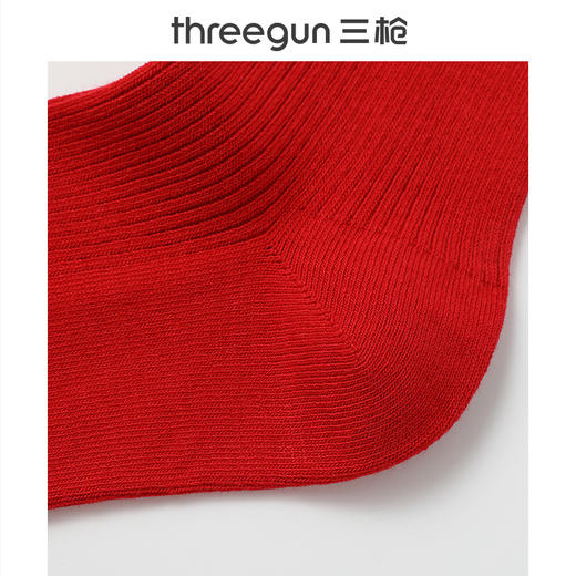 Threegun三枪 吉庆中筒男红袜（2双装）-T90061Z02 商品图4