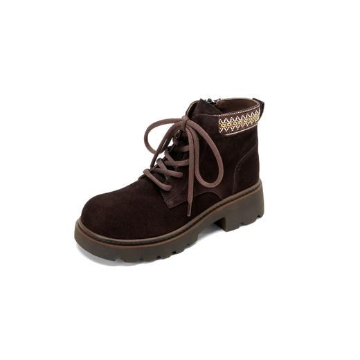 【绒里可选】西村名物2025年冬季新款英伦风厚底防滑系带马丁靴T25DS49801 商品图11