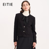 EITIE爱特爱黑色高级感缎面蝴蝶结气质小香风短外套秋冬新款D2503913 商品缩略图0
