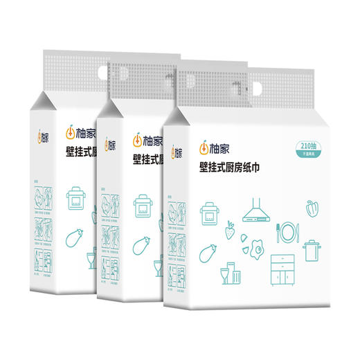 柚家厨房纸巾（壁挂式）2层 210抽/提 3提/箱453679 商品图7
