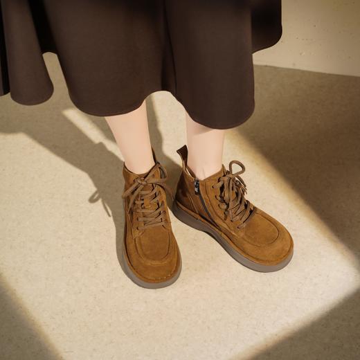 西村名物2025年秋冬新款串珠民族风马丁靴洋气小短靴袋鼠靴T25DS49311 商品图6