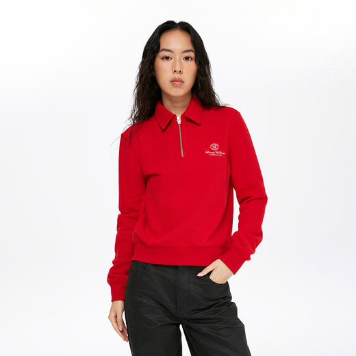 oneup半拉链翻领短款卫衣Polo 商品图3