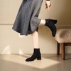 西村名物2025年冬季新款短筒粗跟气质瘦瘦靴切尔西靴T25DS49571 商品缩略图3