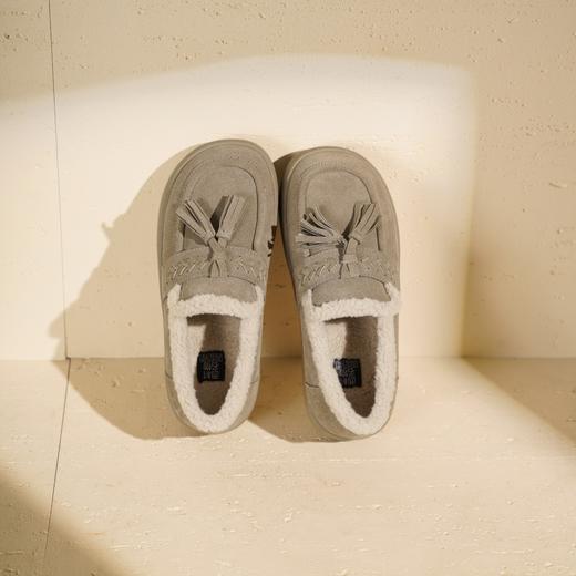 西村名物2025年冬季新款一脚蹬加绒保暖勃肯鞋厚底休闲毛毛鞋豆豆鞋T25DM49151 商品图7