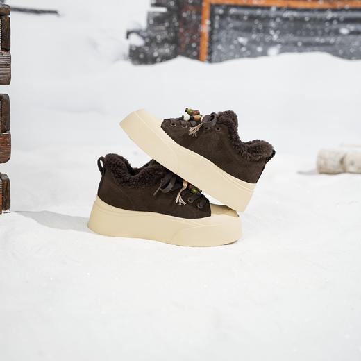 西村名物2025年冬季新款加绒高帮厚底防滑休闲鞋板鞋T25DS49421 商品图6