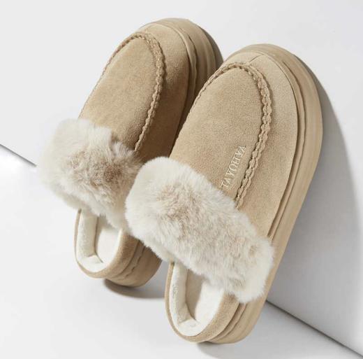 【多样屋专柜】多样屋暖绒舒适拖/卡其/秋冬季家居室内厚底保暖（码数偏小，拍大两码） 商品图1