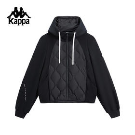 Kappa卡帕背靠背运动羽绒服女2025新款冬季保暖连帽外套上衣女潮K0F82XY40