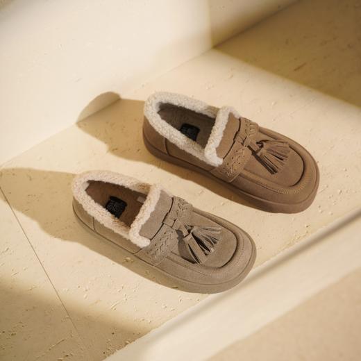 西村名物2025年冬季新款厚底加绒保暖流苏乐福毛毛鞋棉鞋雪地靴T25DM49391 商品图5