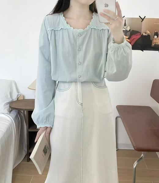 春季推荐2026→【自营】重工蕾丝~水洗棉560蕾丝长袖小衫上衣-喜出 商品图2
