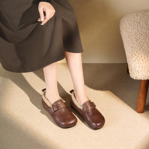 西村名物2025年冬季新款舒软平底加绒内底保暖勃肯鞋T25DM49081 商品图3