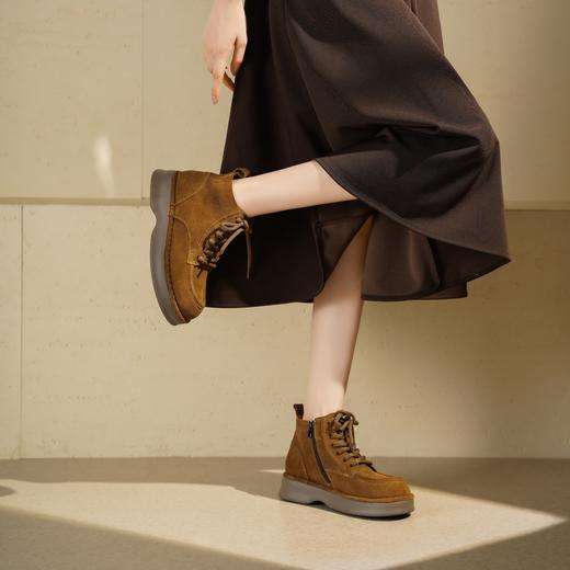 西村名物2025年秋冬新款串珠民族风马丁靴洋气小短靴袋鼠靴T25DS49311 商品图4