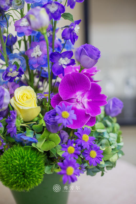 优雅紫色系桌花（含瓶） 商品图4