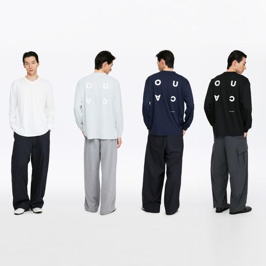 oneup网眼运动v领宽松印花长袖 商品图4